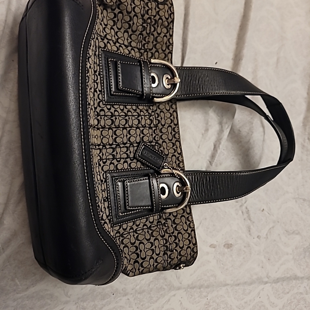 Coach Black and Brown Signature Tote